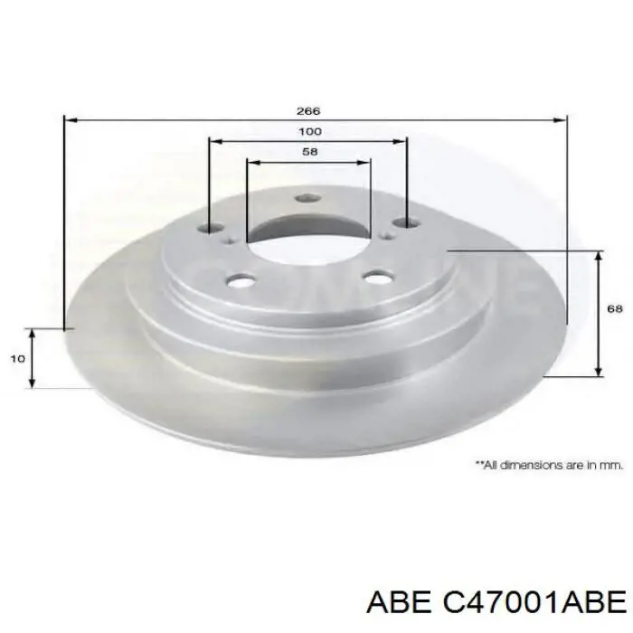 Задний тормозной диск ABE C47001ABE цена, от 25.21 USD