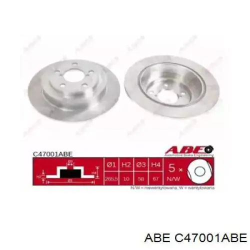 Купить C47001ABE ABE Диск тормозной задний