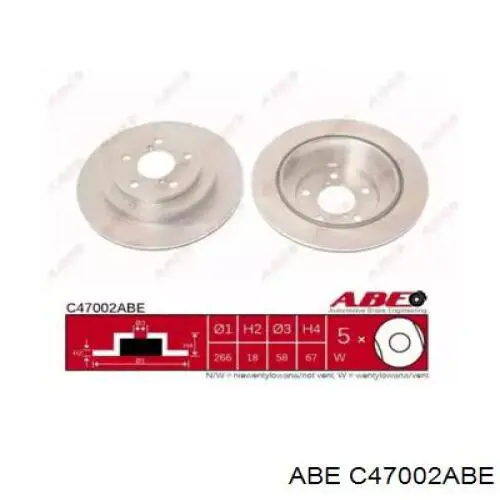 C47002ABE ABE диск тормозной задний