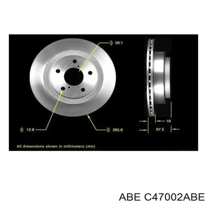 Тормозные диски C47002ABE ABE