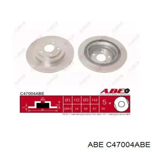 C47004ABE ABE диск тормозной задний