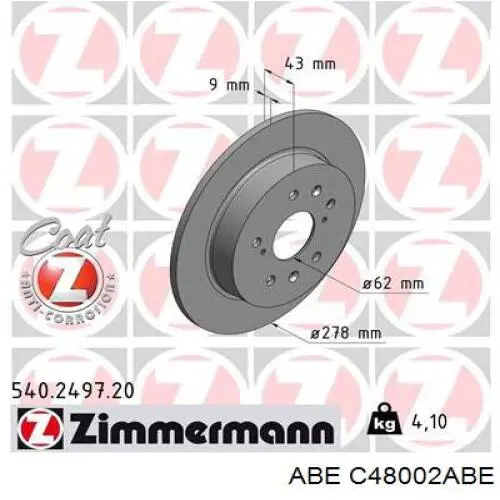 Тормозные диски C48002ABE ABE