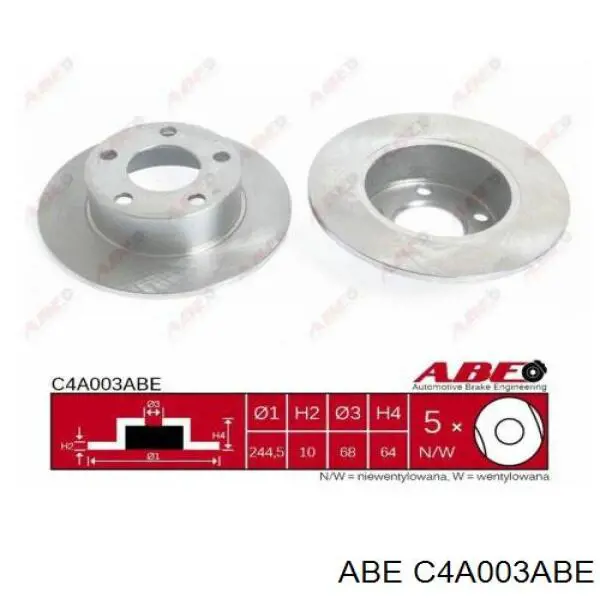 Диск гальмівний задній C4A003ABE ABE