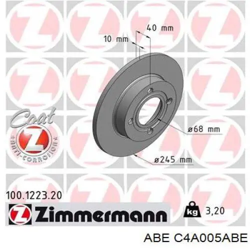 Купить C4A005ABE ABE Диск тормозной задний