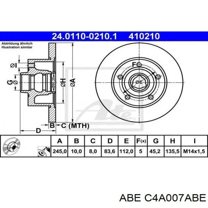 Тормозные диски C4A007ABE ABE