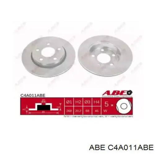 C4A011ABE ABE диск тормозной задний