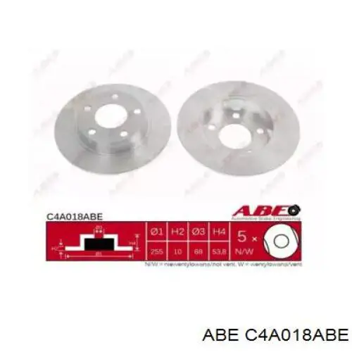 C4A018ABE ABE диск тормозной задний