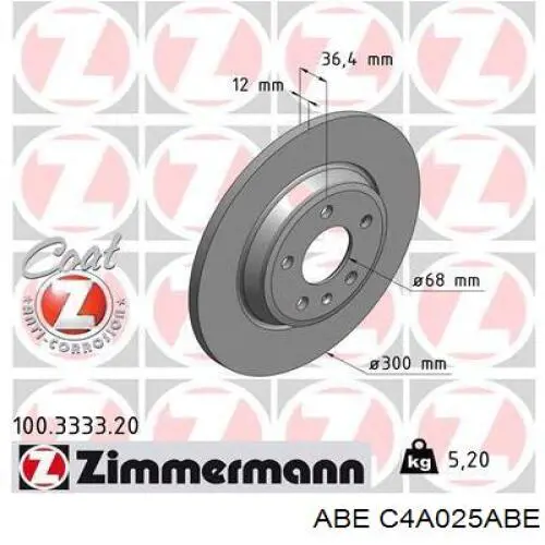 Купить C4A025ABE ABE Диск тормозной задний
