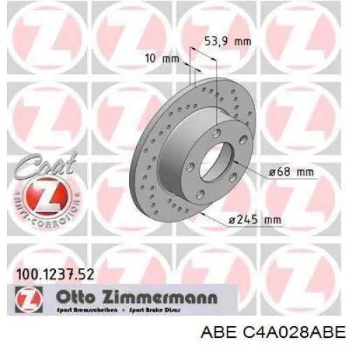 Купить C4A028ABE ABE Диск тормозной задний