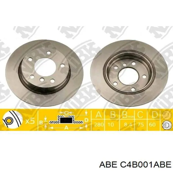 Задний тормозной диск ABE C4B001ABE цена, от 22.06 USD