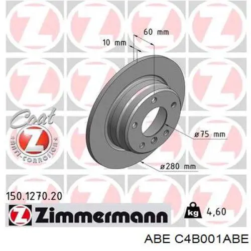 Купить C4B001ABE ABE Диск тормозной задний