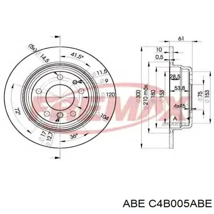 Задний дисковый тормоз ABE C4B005ABE