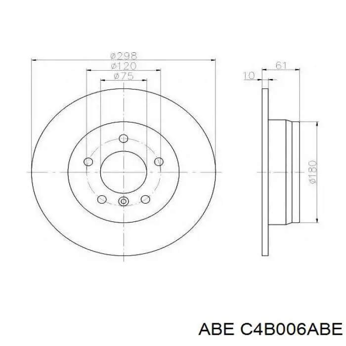 Купить C4B006ABE ABE Диск тормозной задний
