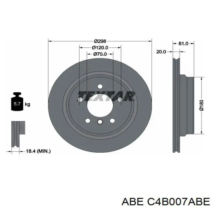 Купить C4B007ABE ABE Диск тормозной задний