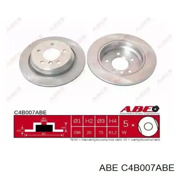 C4B007ABE ABE диск тормозной задний