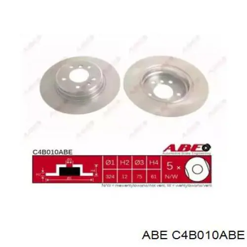 C4B010ABE ABE диск тормозной задний