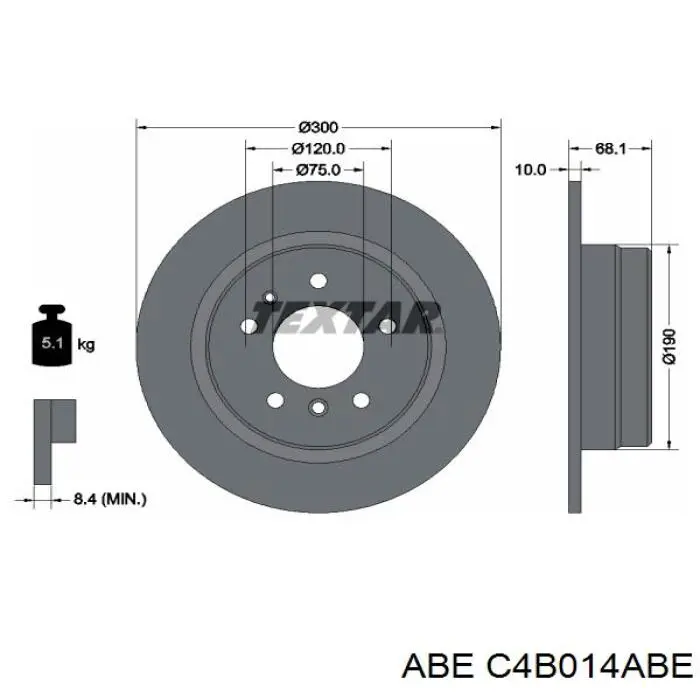 Купить C4B014ABE ABE Диск тормозной задний