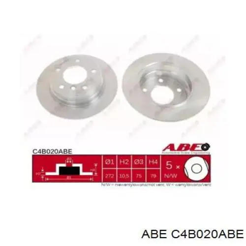 Задний тормозной диск ABE C4B020ABE цена, от 22.98 USD