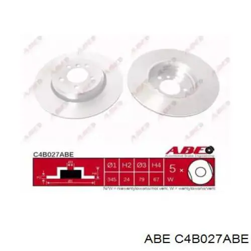 C4B027ABE ABE диск тормозной задний