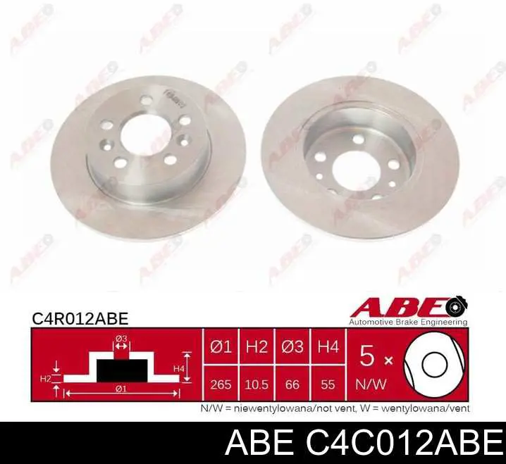 Купить C4C012ABE ABE Диск тормозной задний