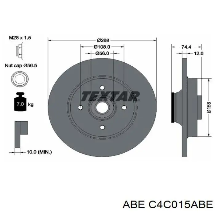 Диск гальмівний задній C4C015ABE ABE