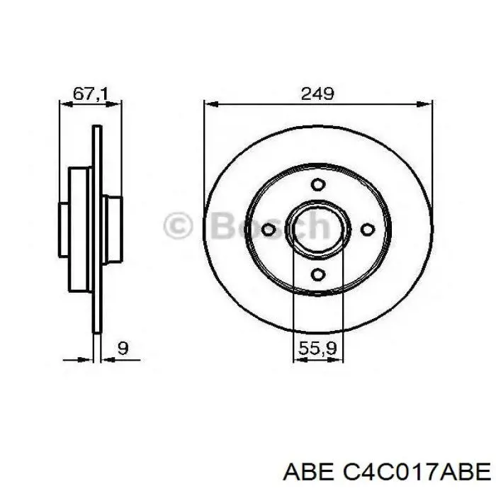 Диск гальмівний задній C4C017ABE ABE