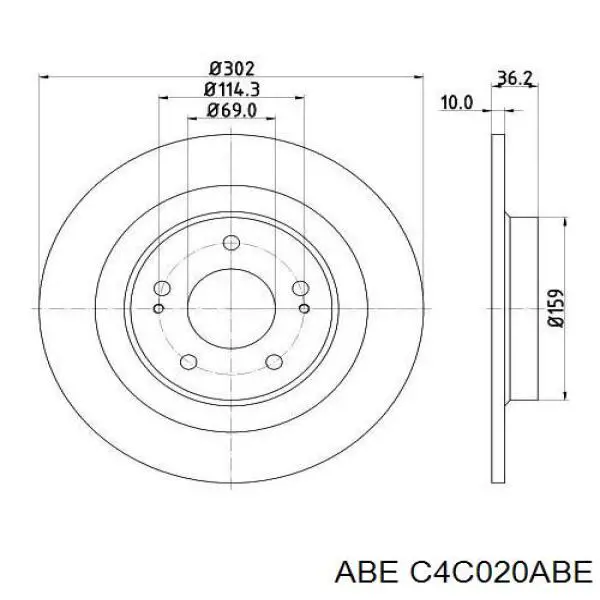 Тормозные диски C4C020ABE ABE