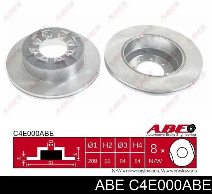 C4E000ABE ABE диск тормозной задний