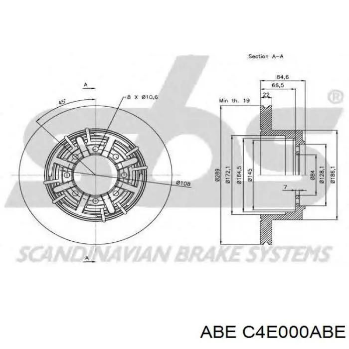 Купить C4E000ABE ABE Диск тормозной задний