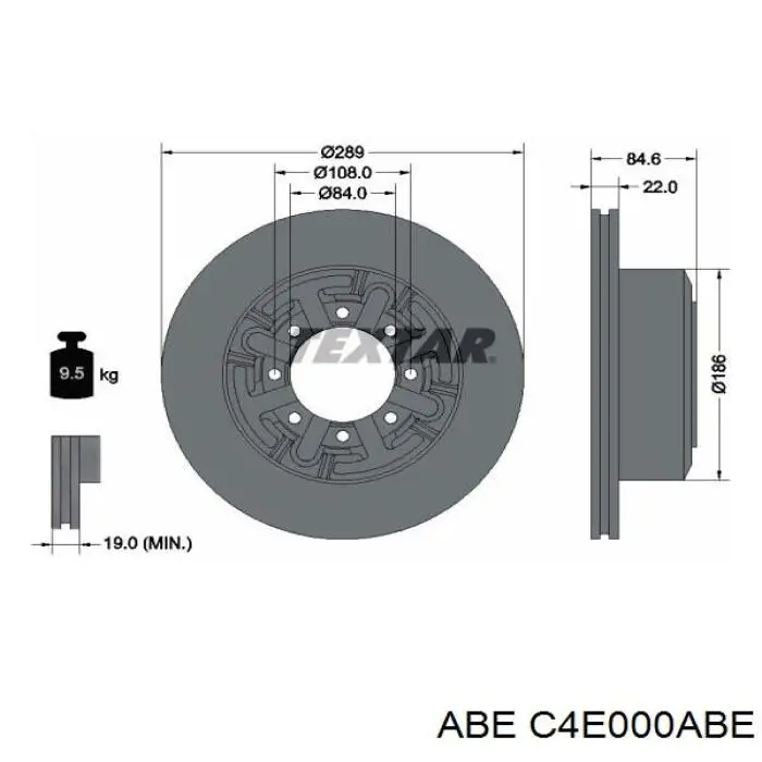 Диск гальмівний задній C4E000ABE ABE