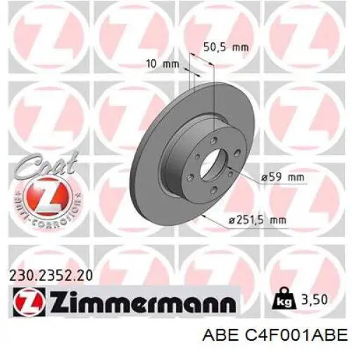 Тормозные диски C4F001ABE ABE