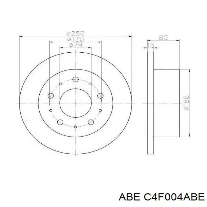 Задний тормозной диск ABE C4F004ABE цена, от 39.40 USD