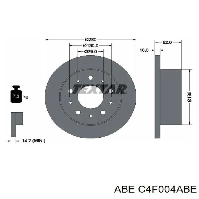 C4F004ABE ABE диск тормозной задний