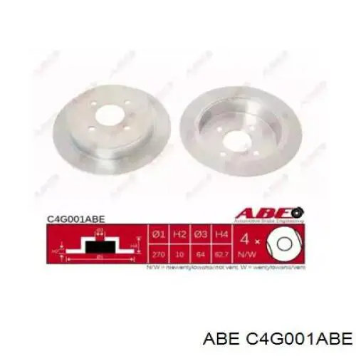 C4G001ABE ABE диск тормозной задний