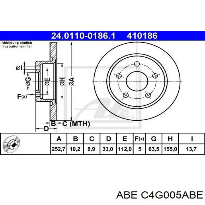 Тормозные диски C4G005ABE ABE