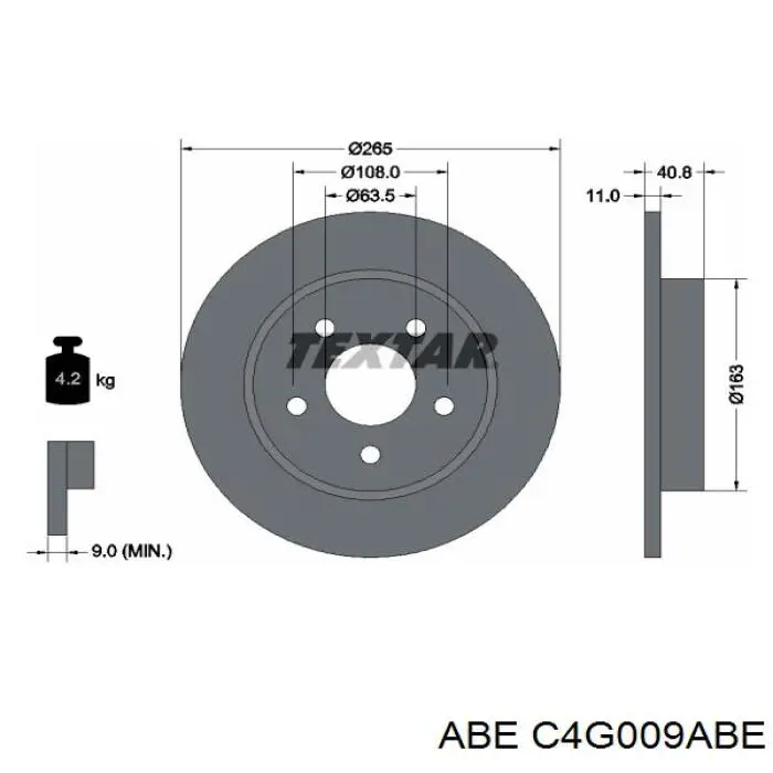 Тормозные диски C4G009ABE ABE