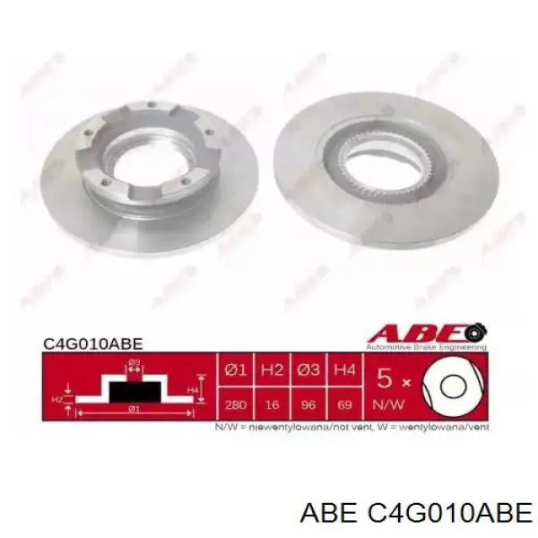 C4G010ABE ABE диск тормозной задний