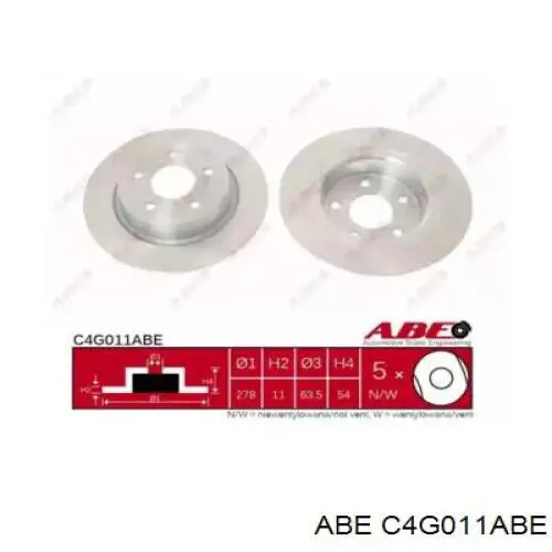 Купить C4G011ABE ABE Диск тормозной задний
