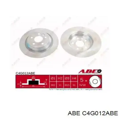 Задний тормозной диск ABE C4G012ABE цена, от 27.87 USD