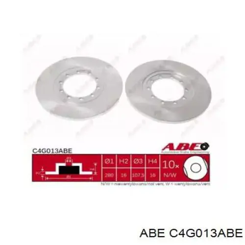 C4G013ABE ABE диск тормозной задний