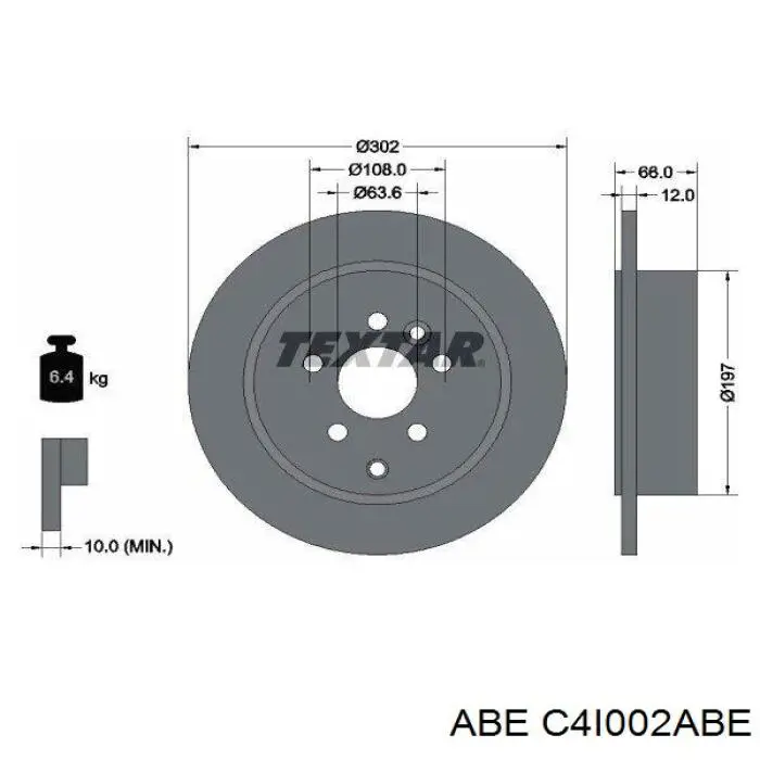 Купить C4I002ABE ABE Диск тормозной задний