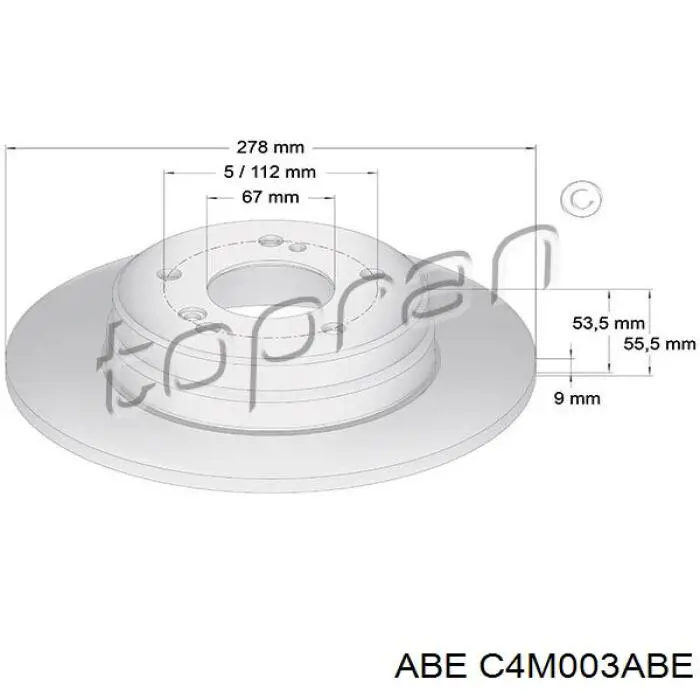 Задний дисковый тормоз ABE C4M003ABE