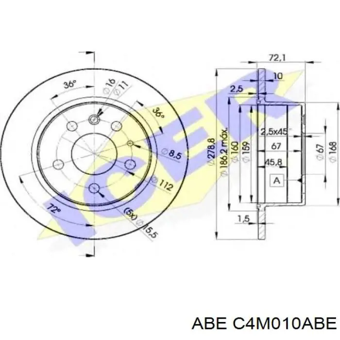 Купить C4M010ABE ABE Диск тормозной задний