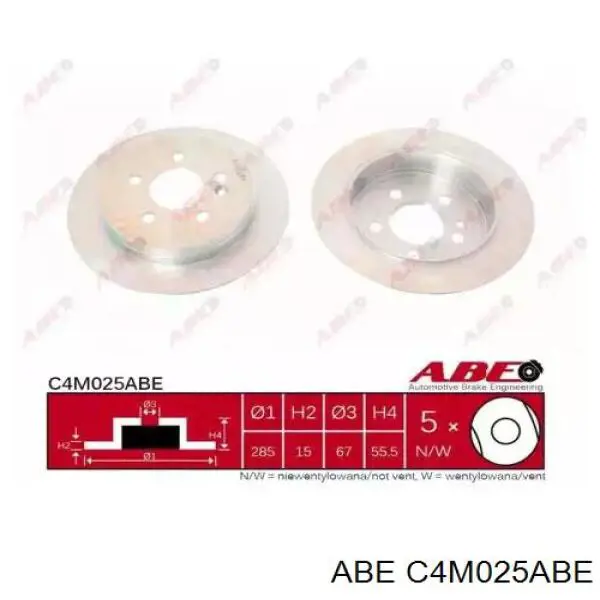 C4M025ABE ABE диск тормозной задний