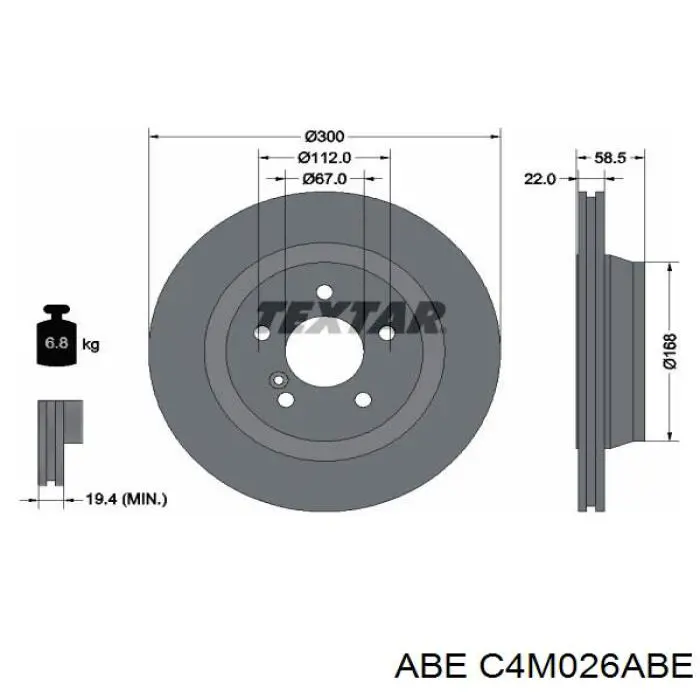 Купить C4M026ABE ABE Диск тормозной задний