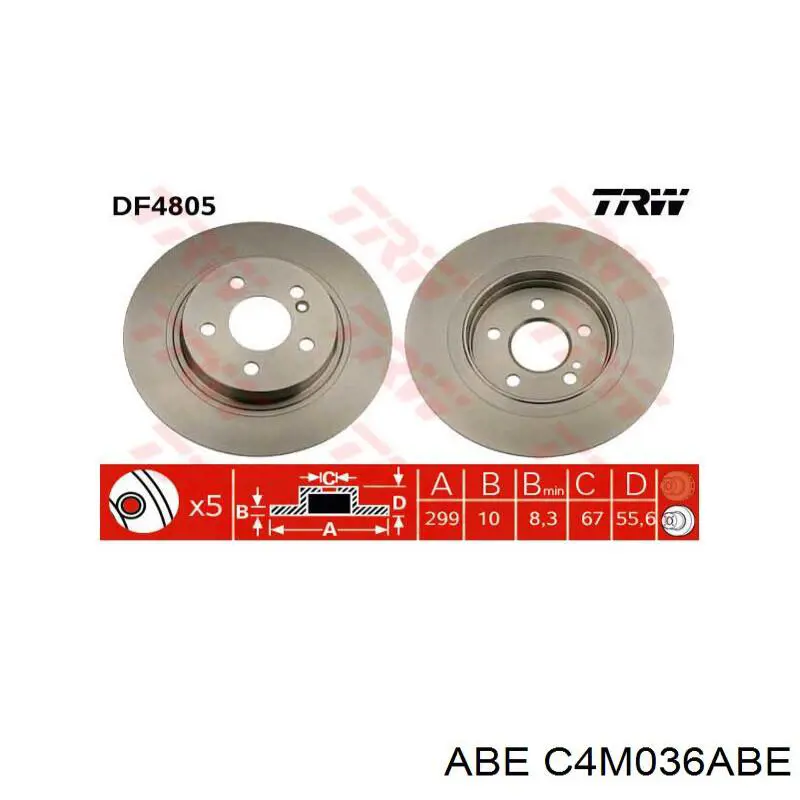 Передние тормозные диски C4M036ABE ABE