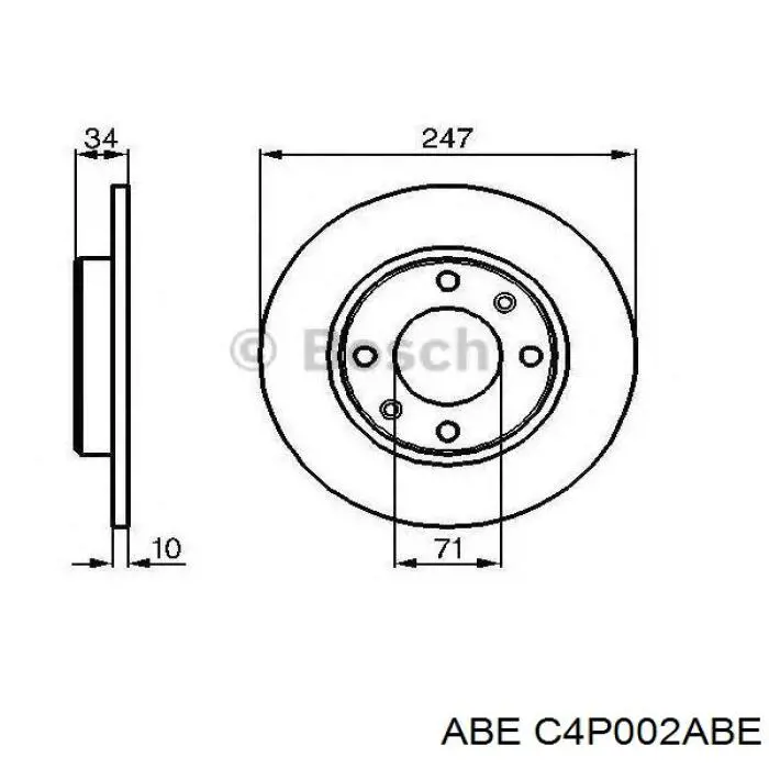 Купить C4P002ABE ABE Диск тормозной задний