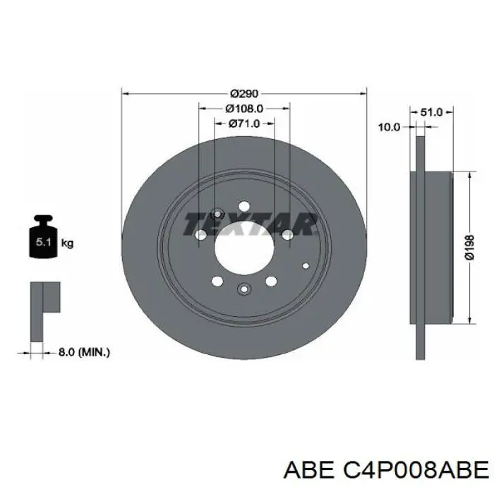 C4P008ABE ABE Дисковый тормоз