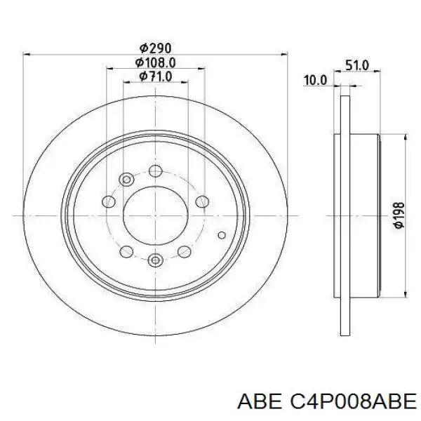 Купить C4P008ABE ABE Диск тормозной задний