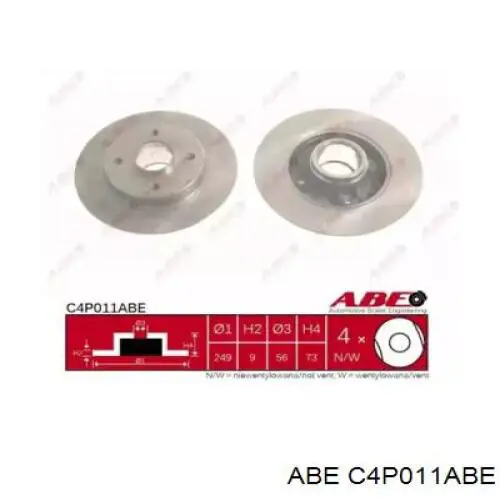 C4P011ABE ABE диск тормозной задний